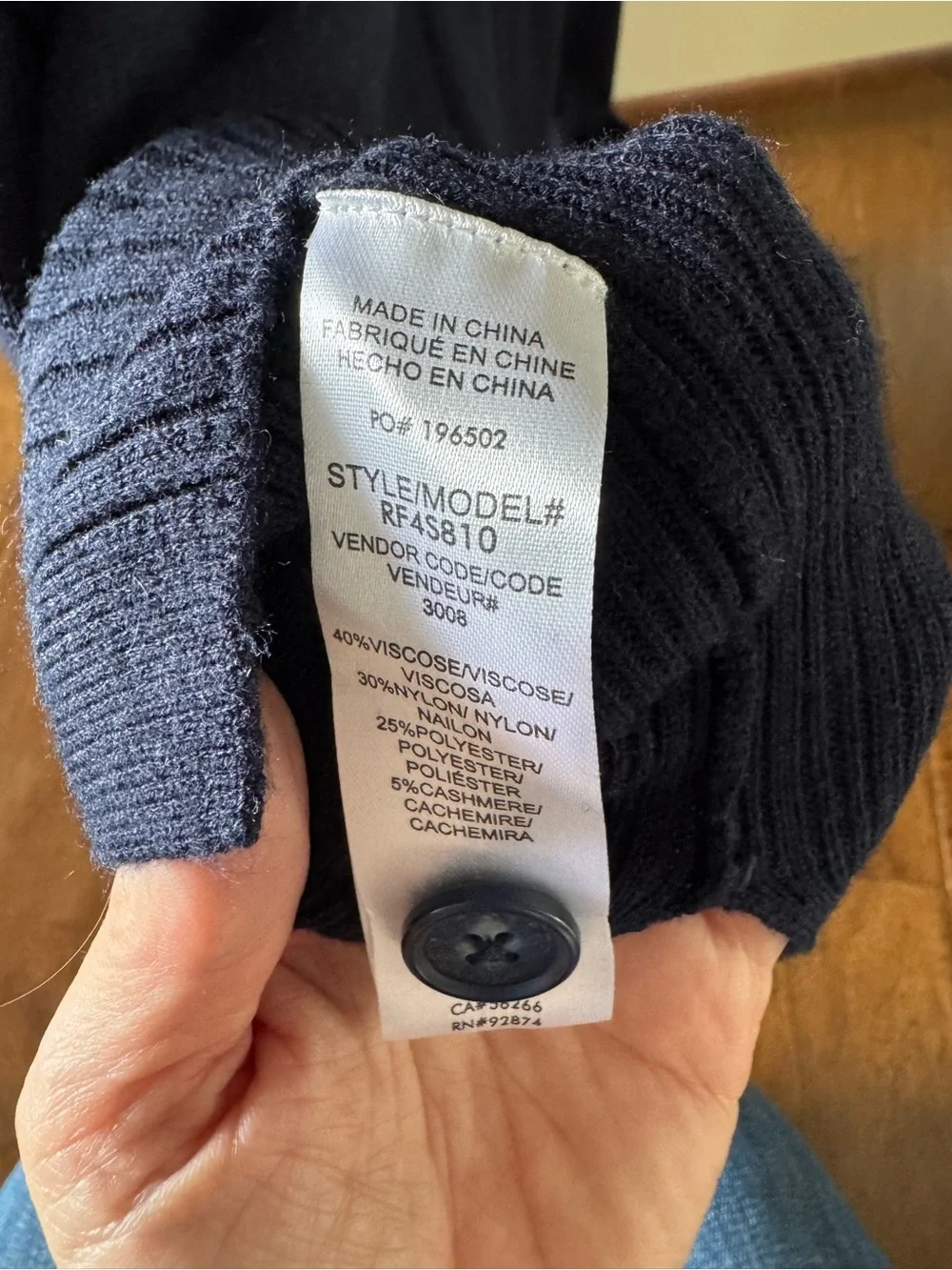 Splendid Oversized Navy Button-Front Travel Sweater